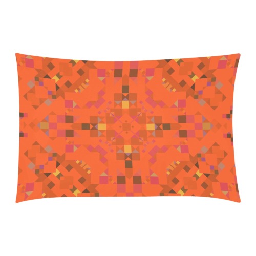 Orange Mosaic Geometric 3-Piece Bedding Set