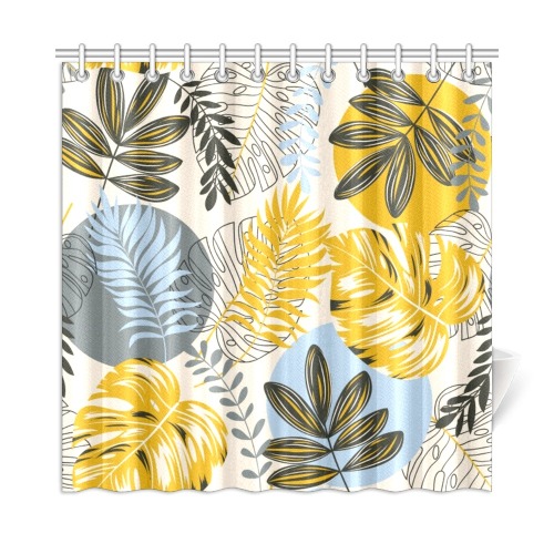 Elegant Tropical Leaves Shower Curtain 72"x72"