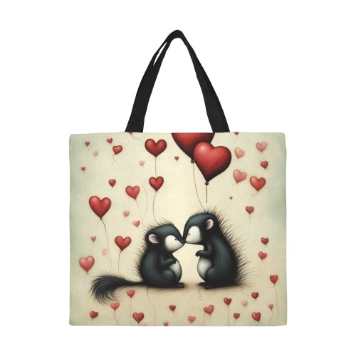 Skunk Love 1 All Over Print Canvas Tote Bag/Large (Model 1699)