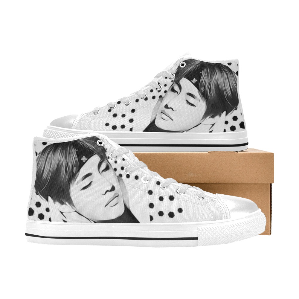 TAEHYUNG Women's Classic High Top Canvas Shoes (Model 017)