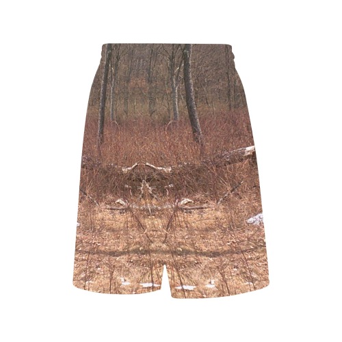 Falling tree in the woods All Over Print Basketball Shorts with Pocket