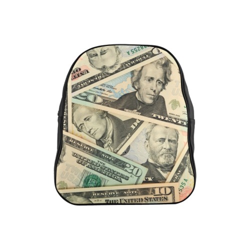 US PAPER CURRENCY School Backpack (Model 1601)(Small)