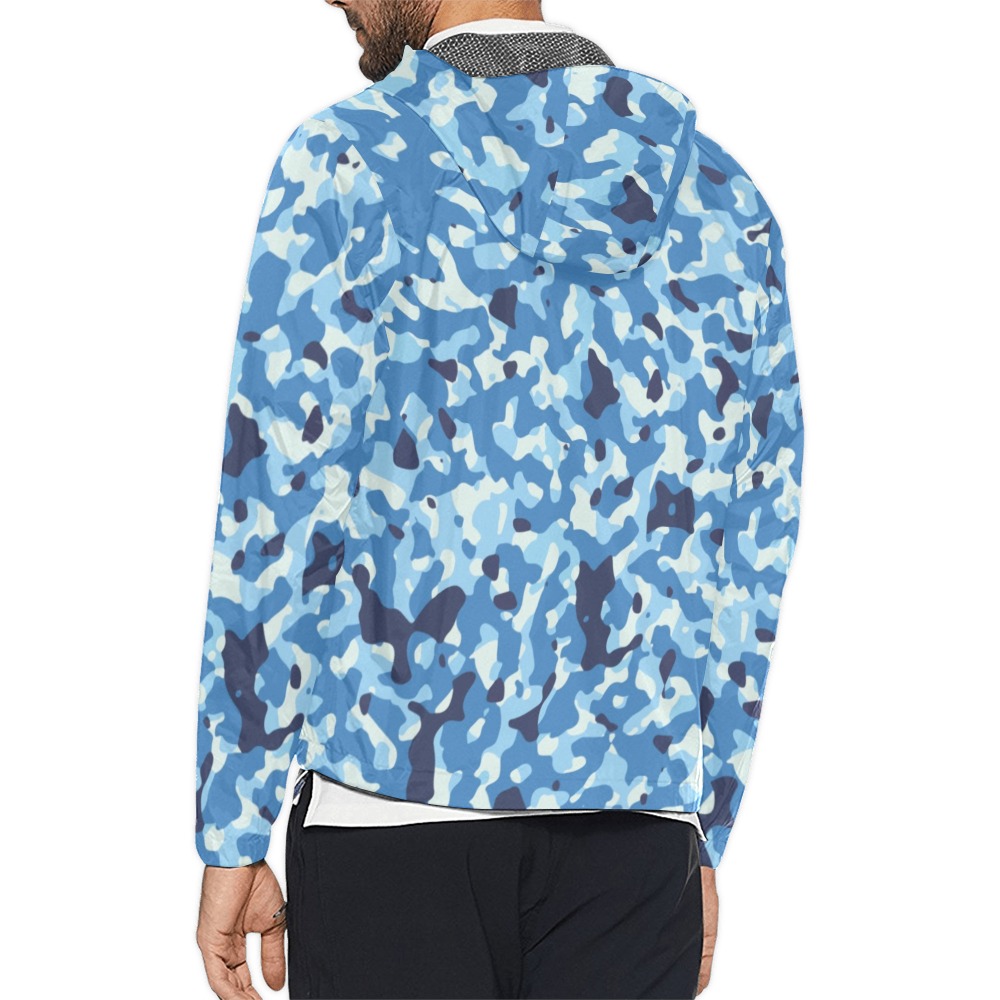Camouflage blue texture_077 Unisex All Over Print Windbreaker (Model H23)