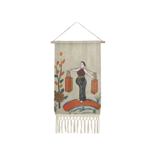 early morning women Linen Hanging Poster