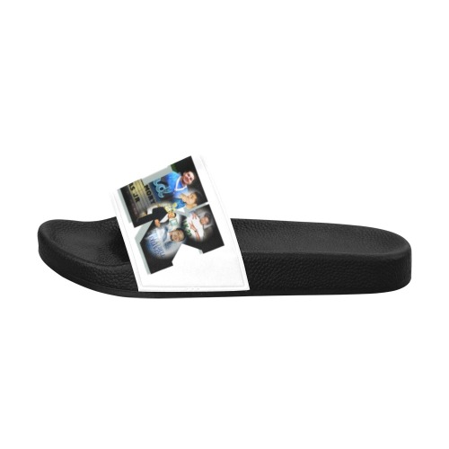 White LK Men's Slide Sandals (Model 057)