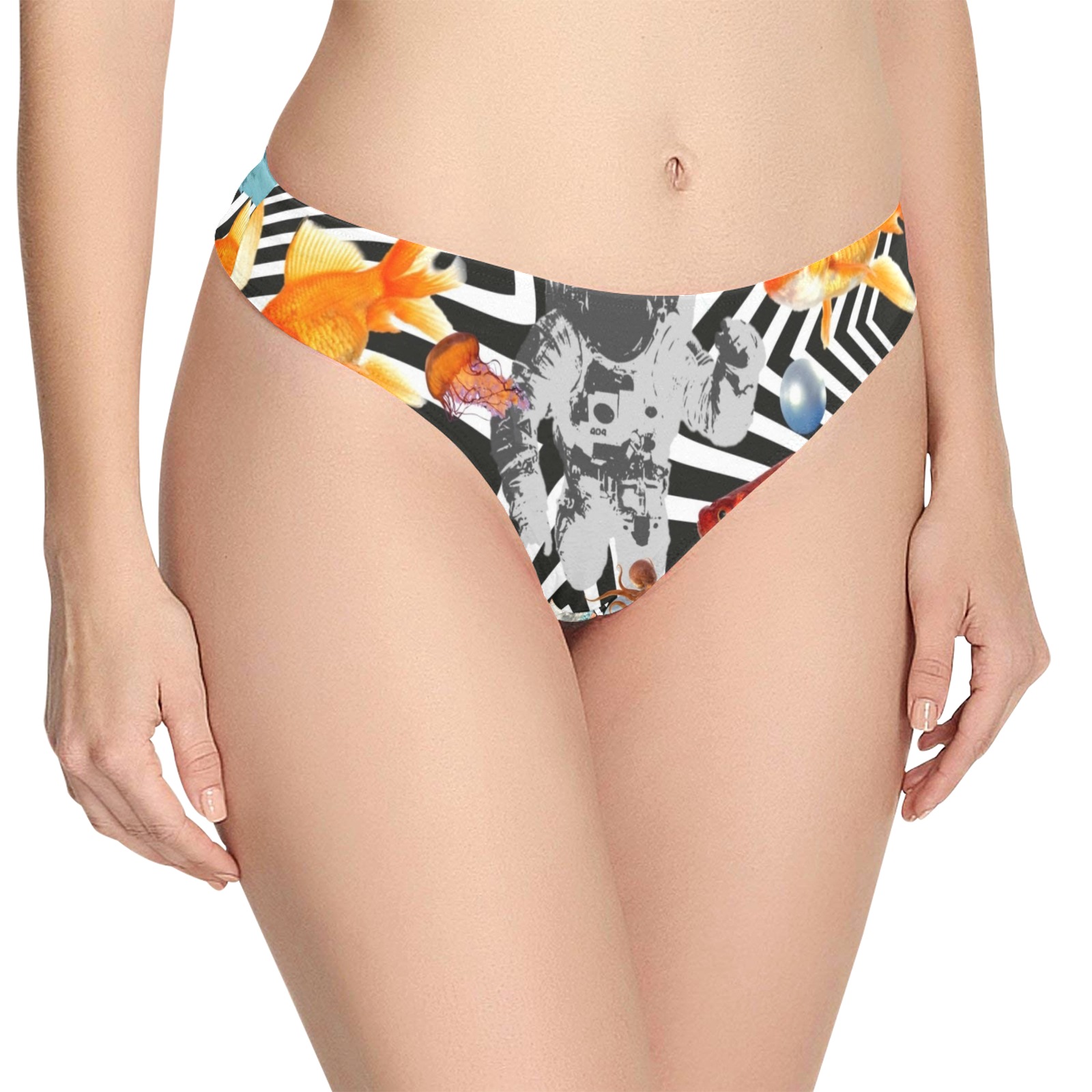 POINT OF ENTRY 2 Women's All Over Print Thongs (Model L30)
