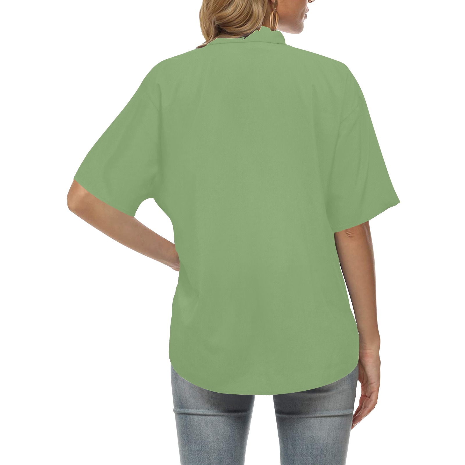 color asparagus All Over Print Hawaiian Shirt for Women (Model T58)