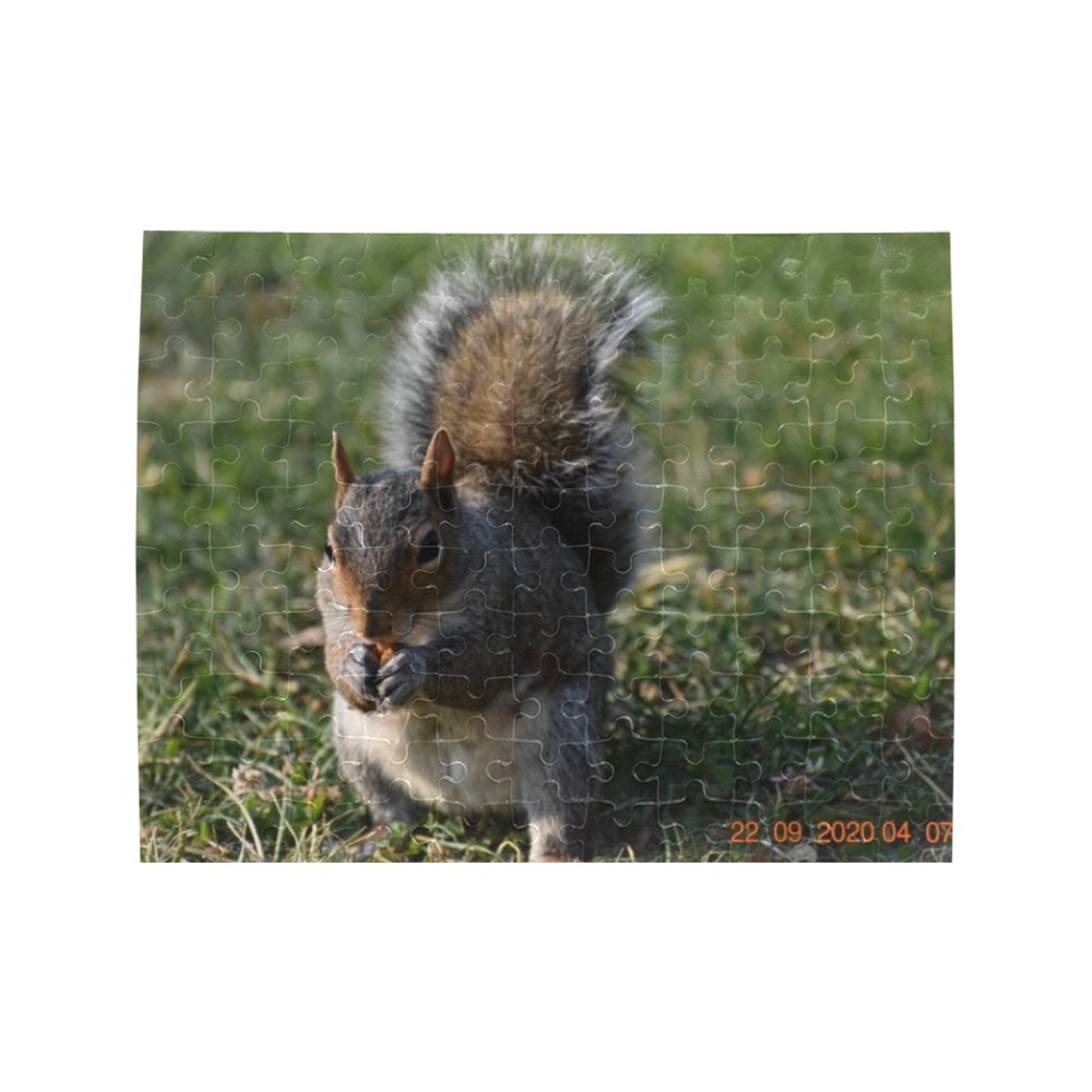 observant little squirrel Rectangle Jigsaw Puzzle (Set of 110 Pieces)