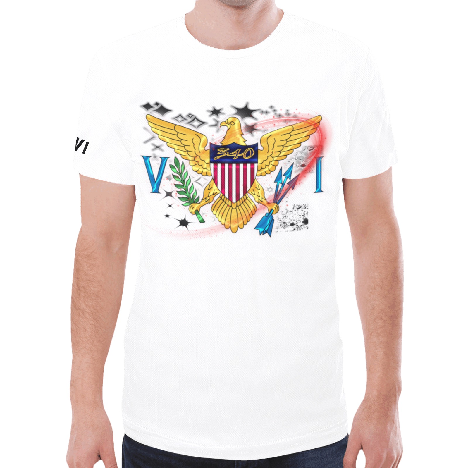 TRENDY LIONESS COUTURE VI FLAG WHITE TEE 1 New All Over Print T-shirt for Men (Model T45)