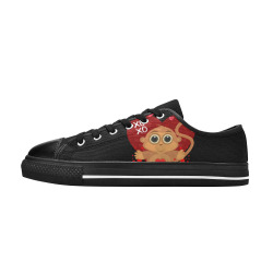 Valentine's Day Monkey Women's Classic Canvas Shoes (Model 018)