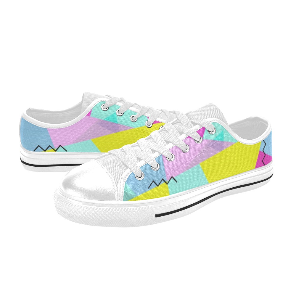 abstract style Low Top Canvas Shoes for Kid (Model 018)