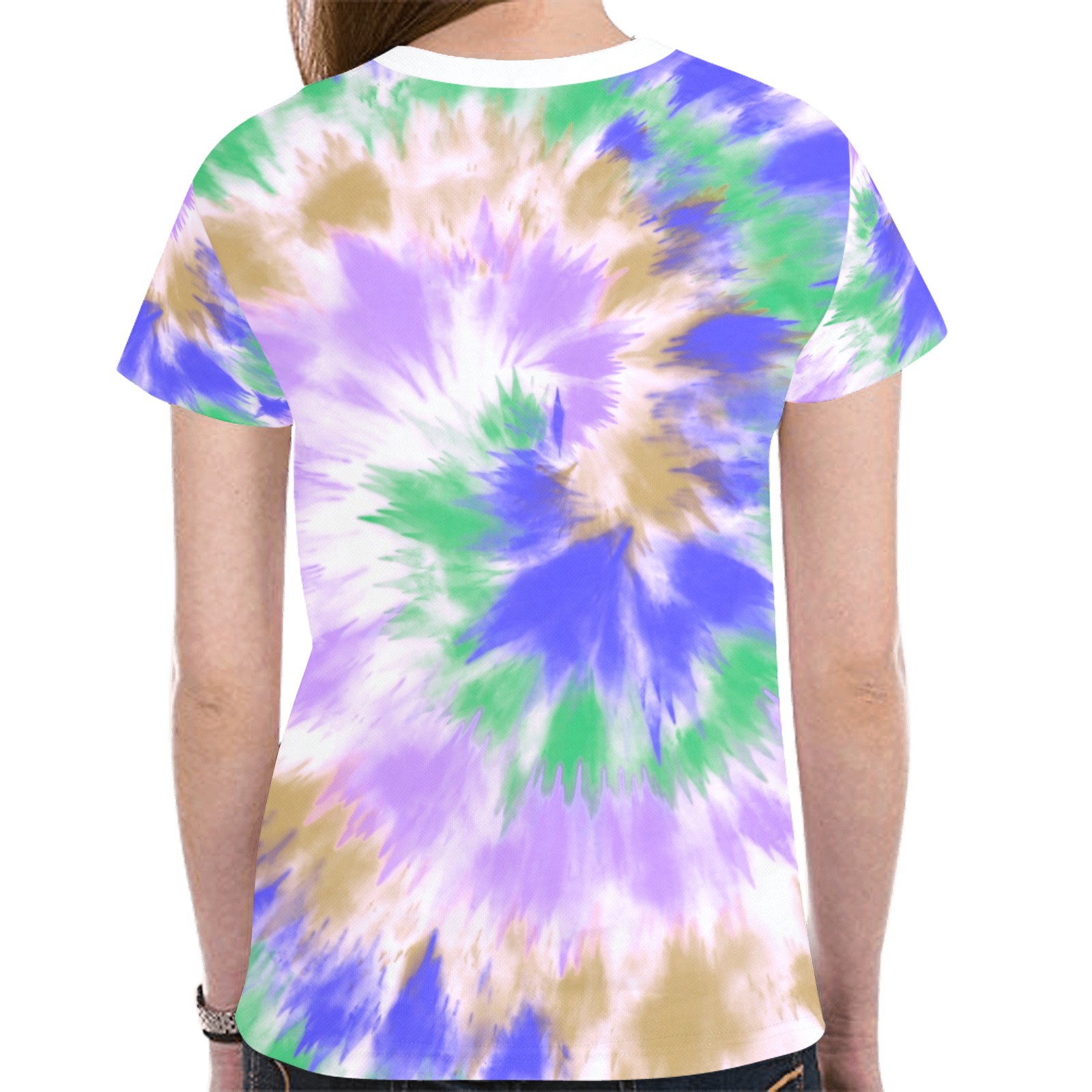 Tie dye lilac spirals 9 New All Over Print T-shirt for Women (Model T45)
