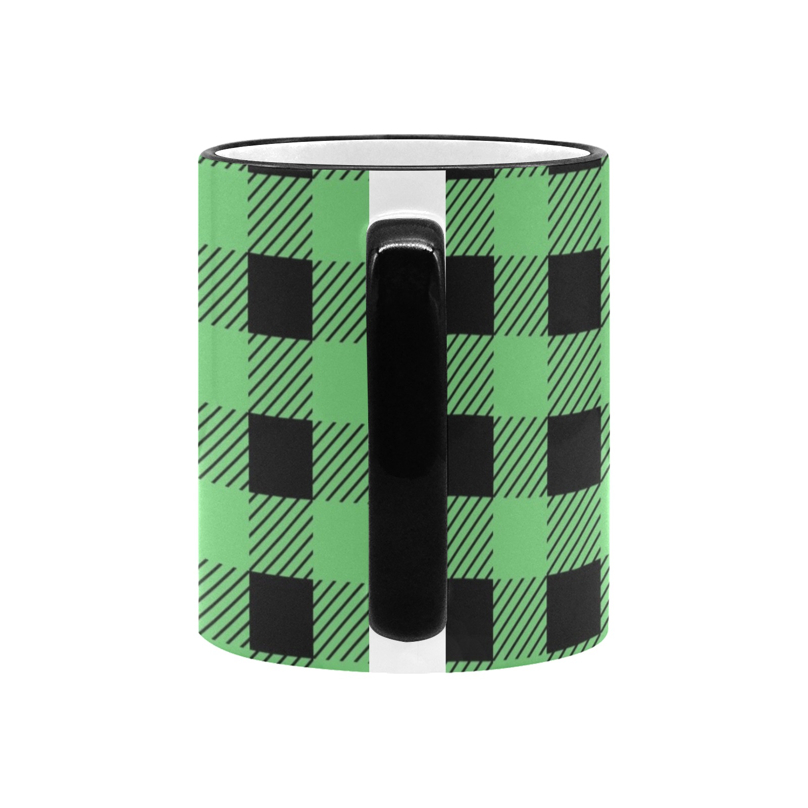 Buffalo Plaid Green Custom Edge Color Mug (11oz)