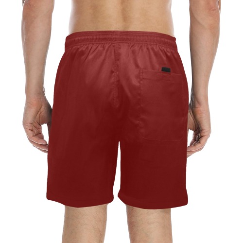 color blood red Men's Mid-Length Beach Shorts (Model L51)