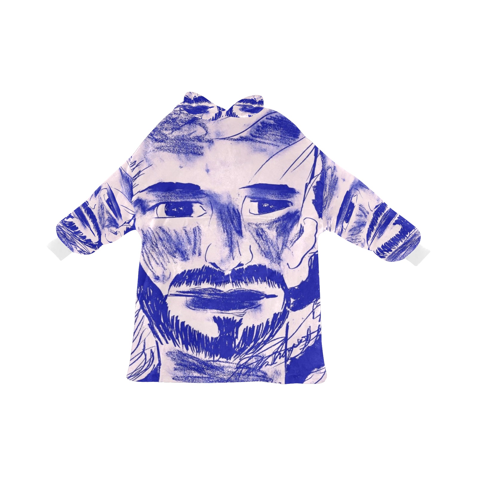 Jesus face Blanket Hoodie for Men