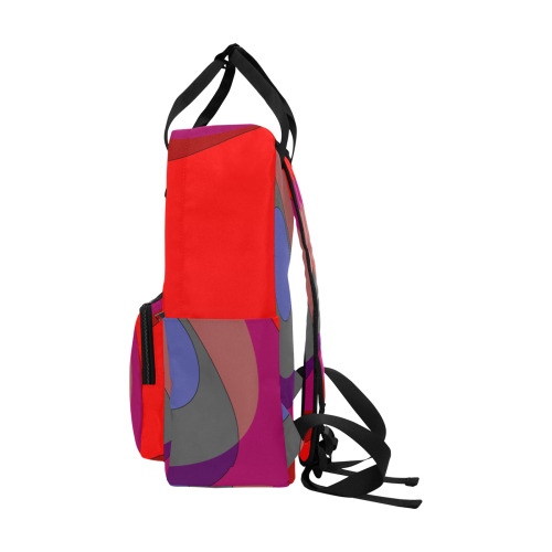 Red Abstract 714 Twin Handle Backpack (Model 1732)