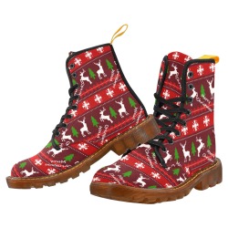 Merry Christmas Custom Canvas Boots For Men Model 1203H