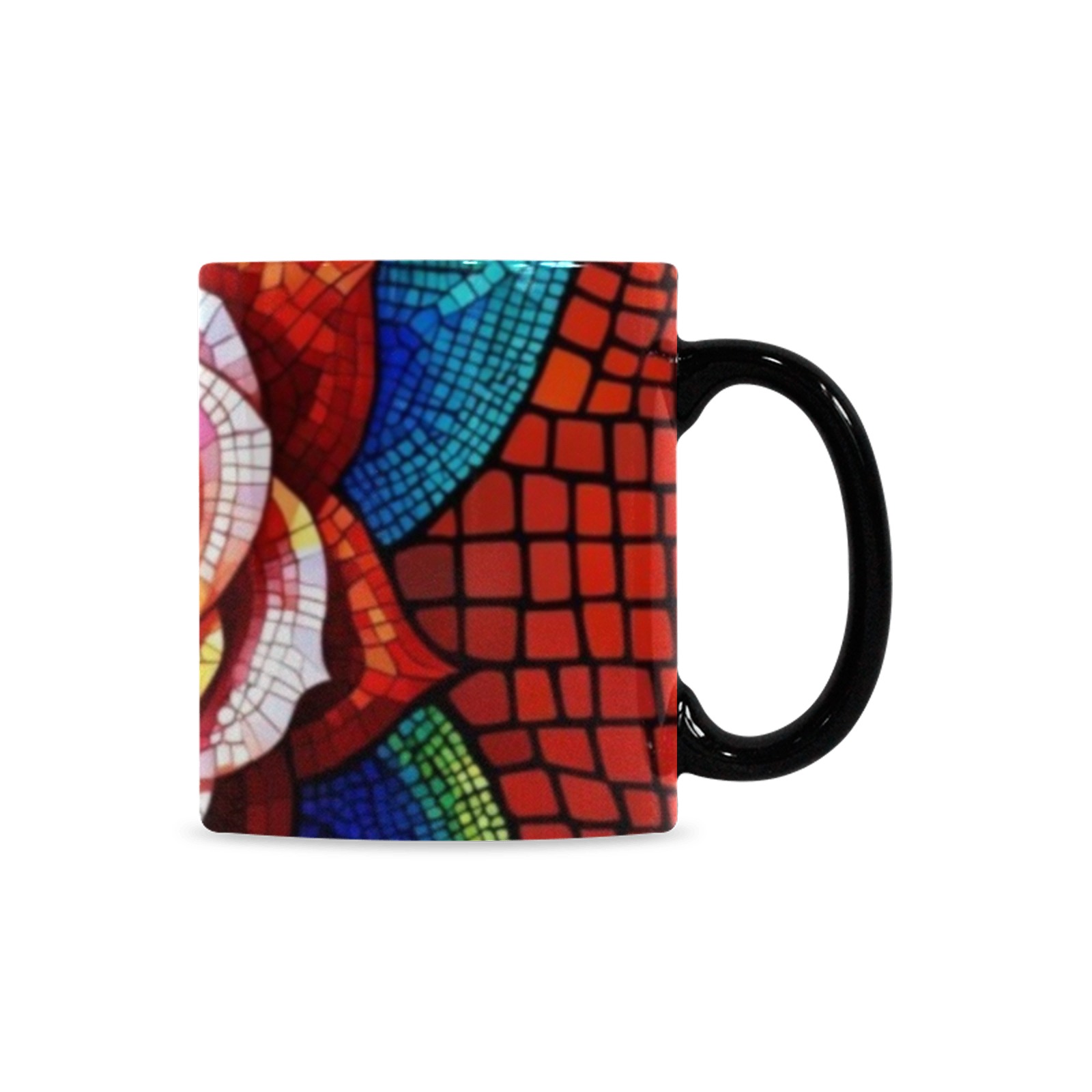 Mosaic Rose - RED Coffee mug Custom Morphing Mug (11oz)