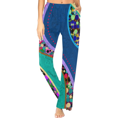 Abstract Pattern Mix - Dots And Colors 1 Women's Pajama Trousers
