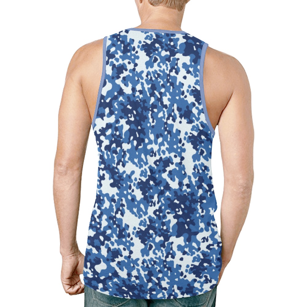 Digital Blue Camouflage New All Over Print Tank Top for Men (Model T46)