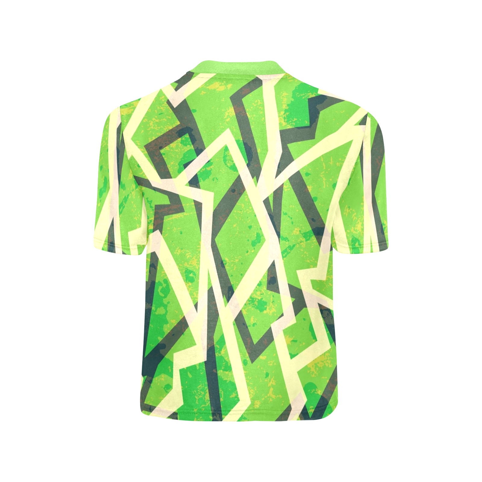 Lime Green Geometric Big Boys' All Over Print Crew Neck T-Shirt (Model T40-2)