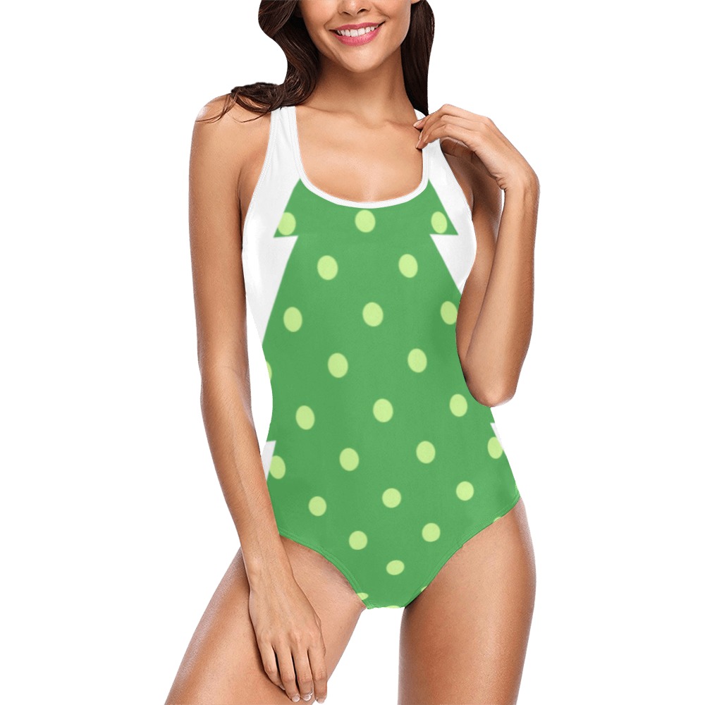 Dot Tree Vest One Piece Swimsuit (Model S04)