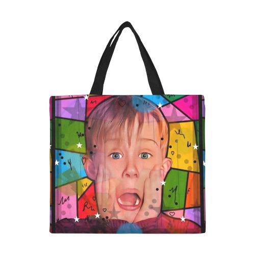 Christmas alone Pop Art by Nico Bielow All Over Print Canvas Tote Bag/Large (Model 1699)