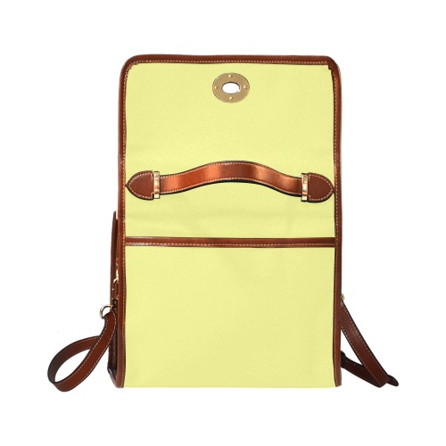 color canary yellow Waterproof Canvas Bag-Brown (All Over Print) (Model 1641)