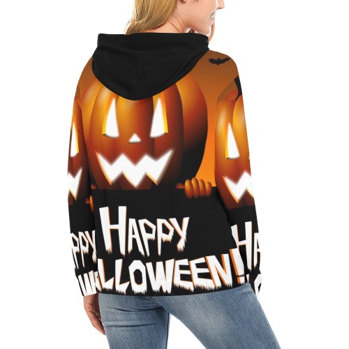 Halloween pumpkin sweater All Over Print Hoodie for Women (USA Size) (Model H13)