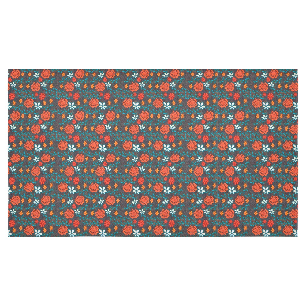 Pretty floral pattern Cotton Linen Tablecloth 60"x 104"