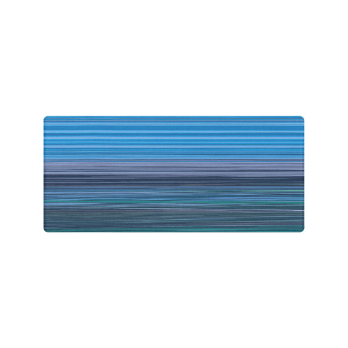 Abstract Blue Horizontal Stripes Gaming Mousepad (35"x16")