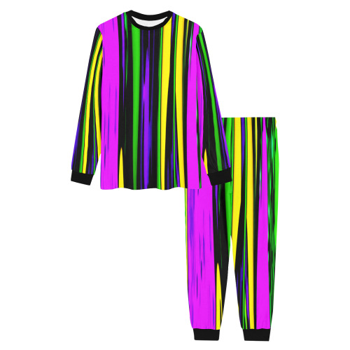 Mardi Gras Stripes Men's All Over Print Pajama Set