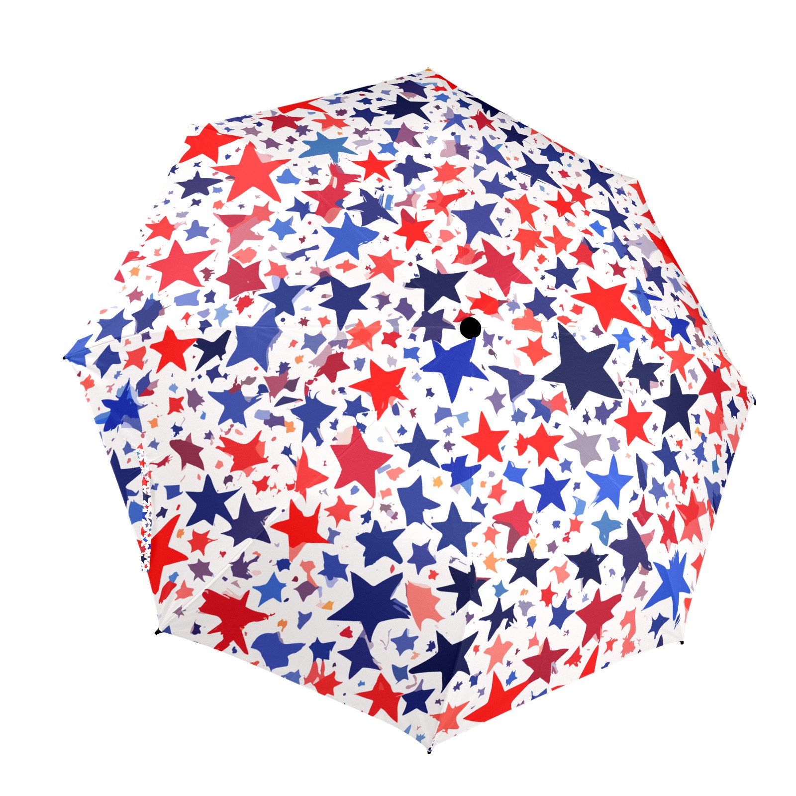Baseball Star Pattern Print Automatic Foldable Umbrella