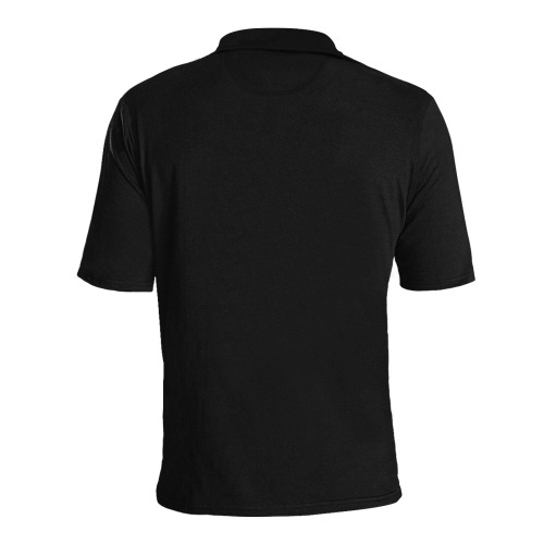 BLACK Men's All Over Print Polo Shirt (Model T55)