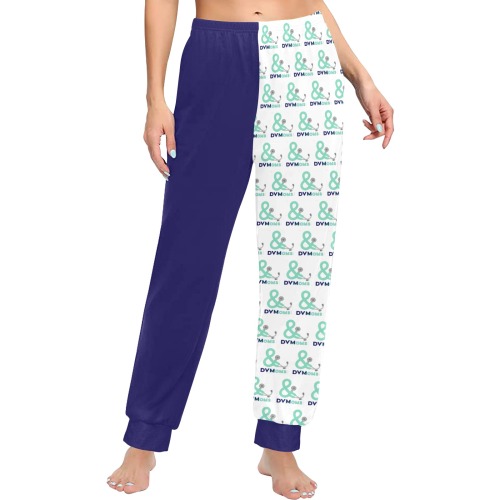 Pants single leg logo Women's All Over Print Pajama Trousers