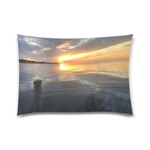 Pier Sunset Collection Custom Zippered Pillow Case 20"x30"(Twin Sides)