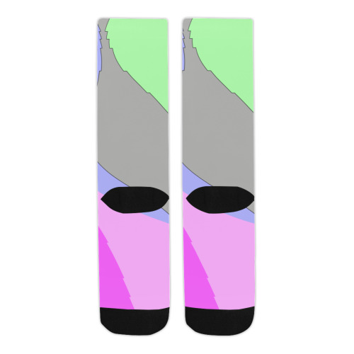 Abstract 703 - Retro Groovy Pink And Green Trouser Socks (For Men)