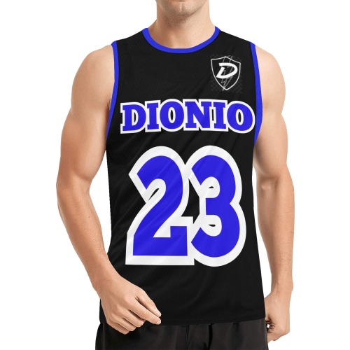 DIONIO Clothing - Basketball Jersey (Black & Blue #23) All Over Print Basketball Jersey