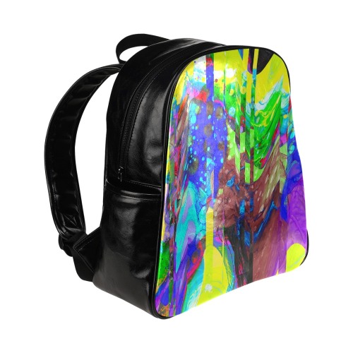 Psychedelic vibrant summer Multi-Pockets Backpack (Model 1636)