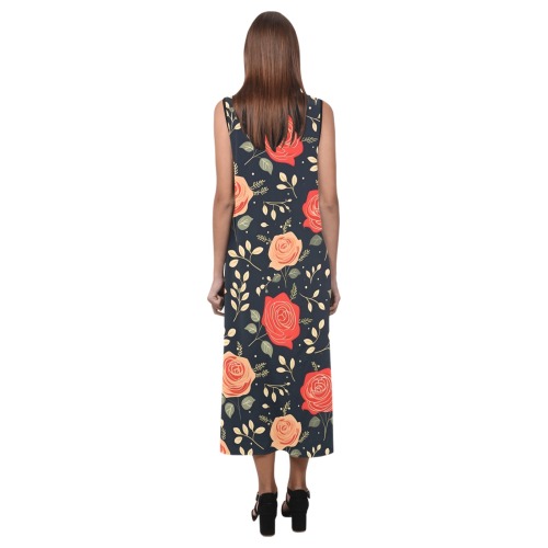 Love Roses Phaedra Sleeveless Open Fork Long Dress (Model D08)