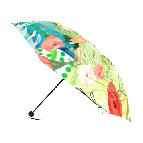 White Orchads and Blue Ferns Umbrella Anti-UV Foldable Umbrella (U08)