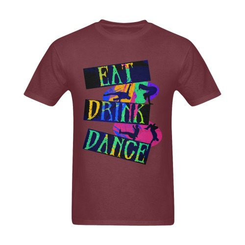 Eat Drink Dance Breakdance Brown Sunny Men's T- shirt (Model T06)