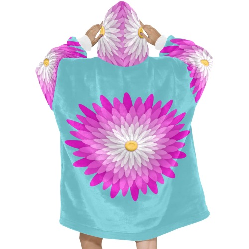 Flower Of Paper Cut - Pink Blanket Hoodie for Women
