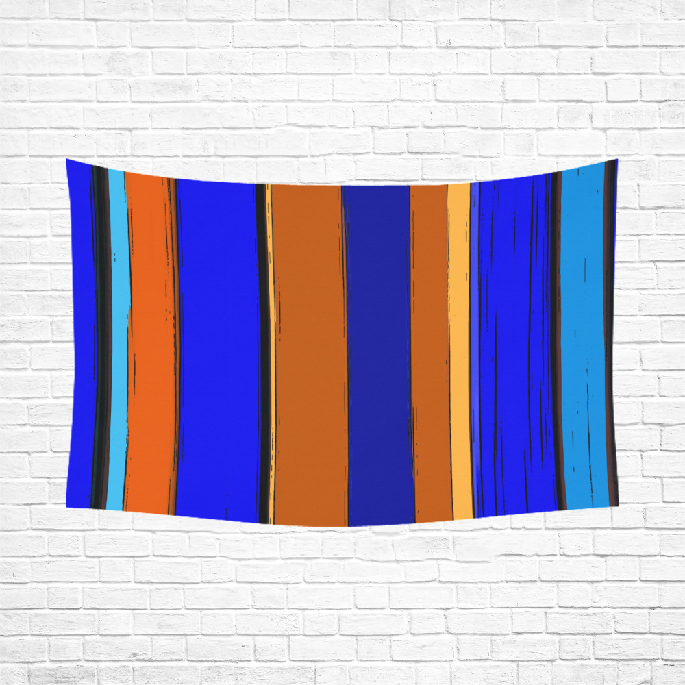 Abstract Blue And Orange 930 Polyester Peach Skin Wall Tapestry 90"x 60"