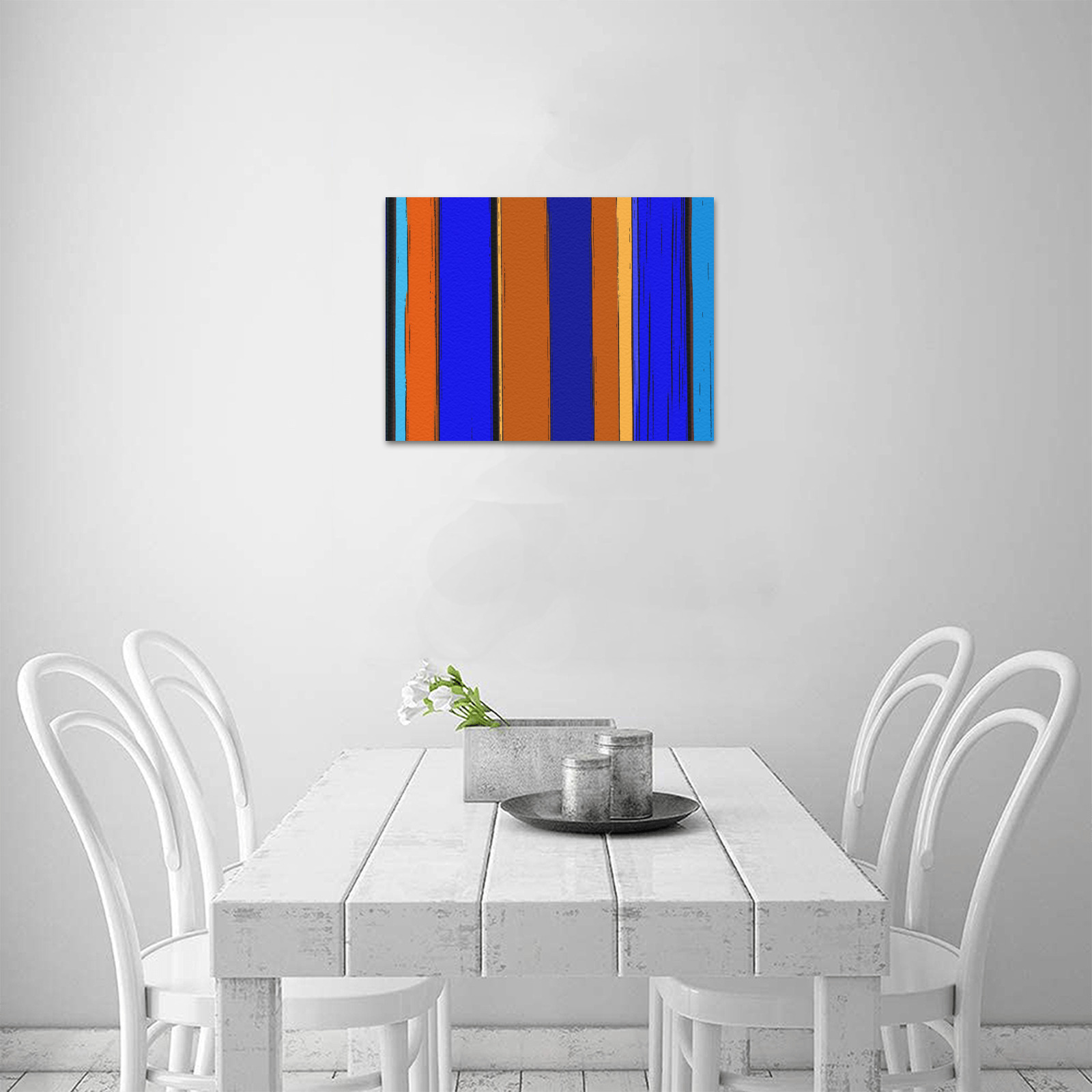Abstract Blue And Orange 930 Upgraded Canvas Print 16"x12"