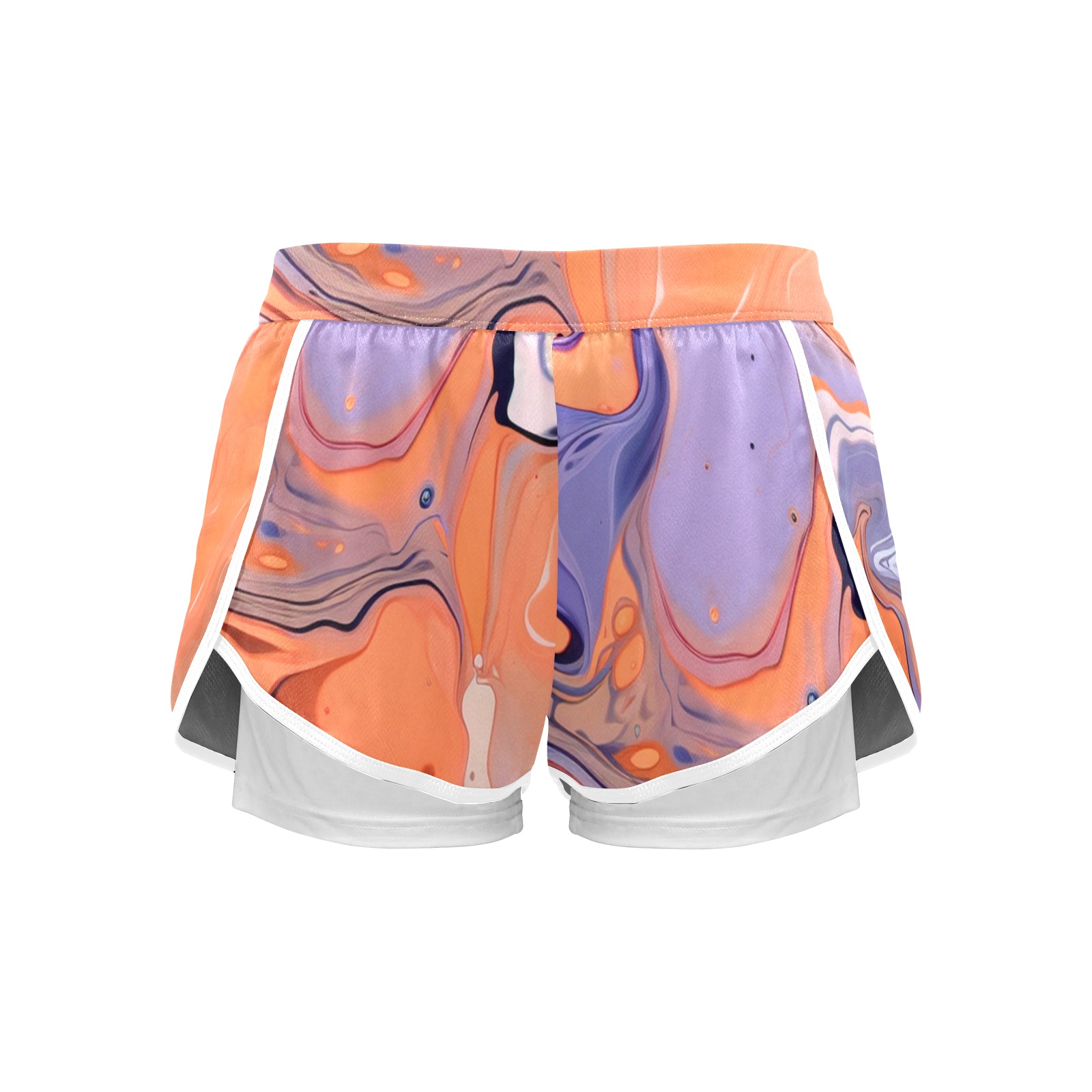 Paint-colorful-background-purple-orange_052 Women's Sports Shorts with Compression Liner (Model L63)