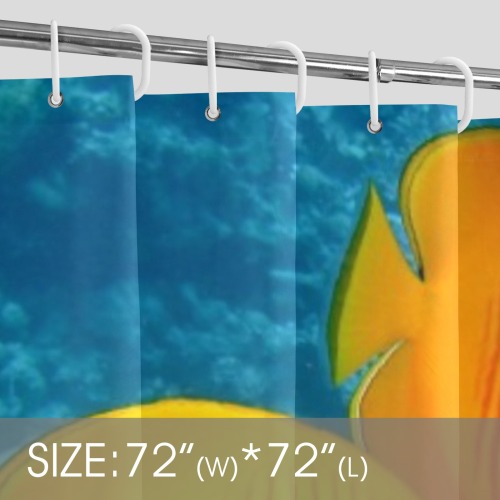 lemon-butterflyfish Shower Curtain 72" x 72"