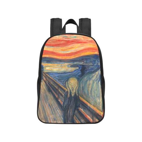 Edvard Munch-The scream Fabric School Backpack (Model 1682) (Medium)