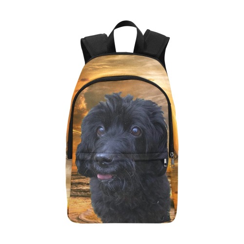 Dog and Sunset Fabric Backpack for Adult (Model 1659)