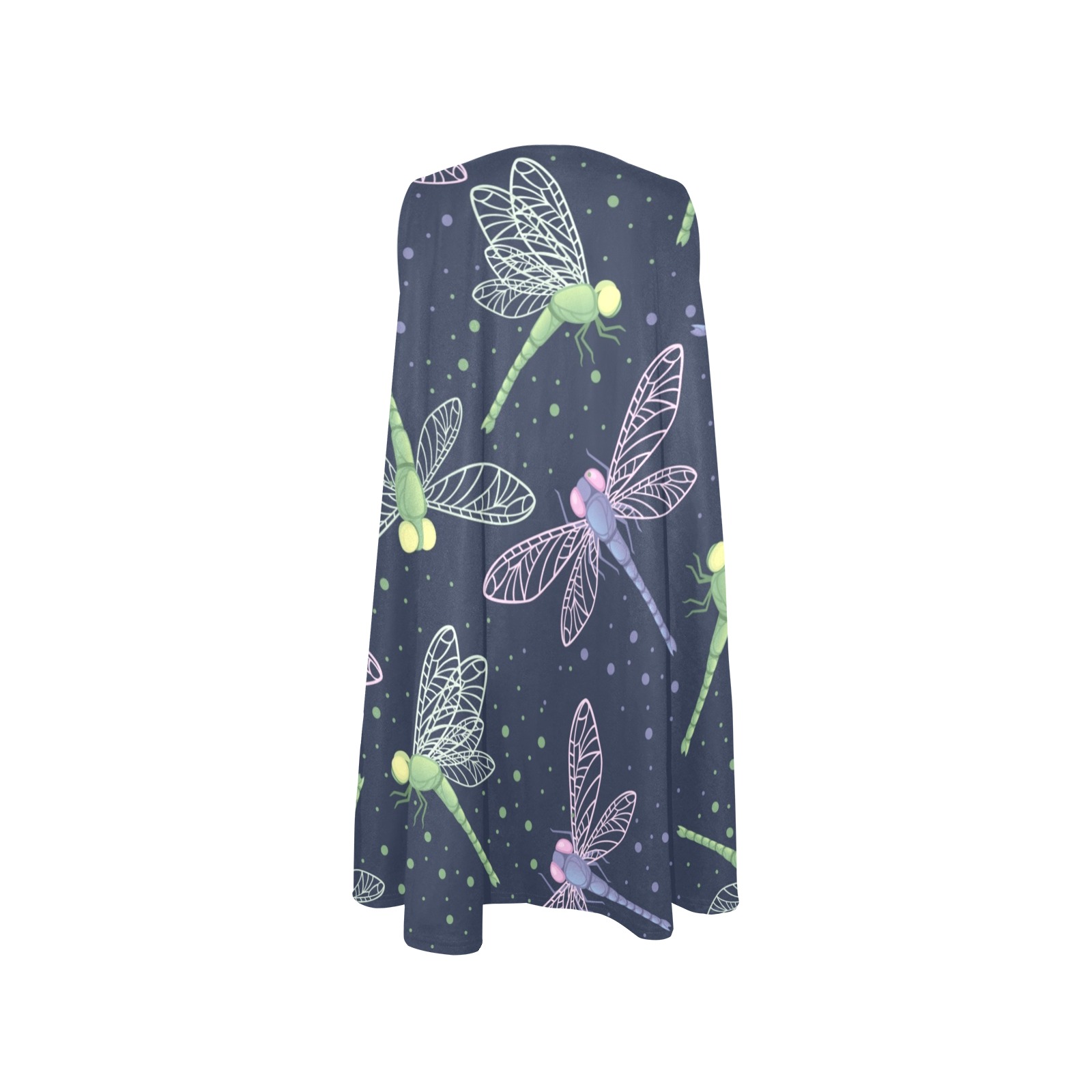 Dragonflies Sleeveless A-Line Pocket Dress (Model D57)